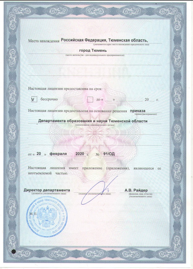 Лицензия, лист 2